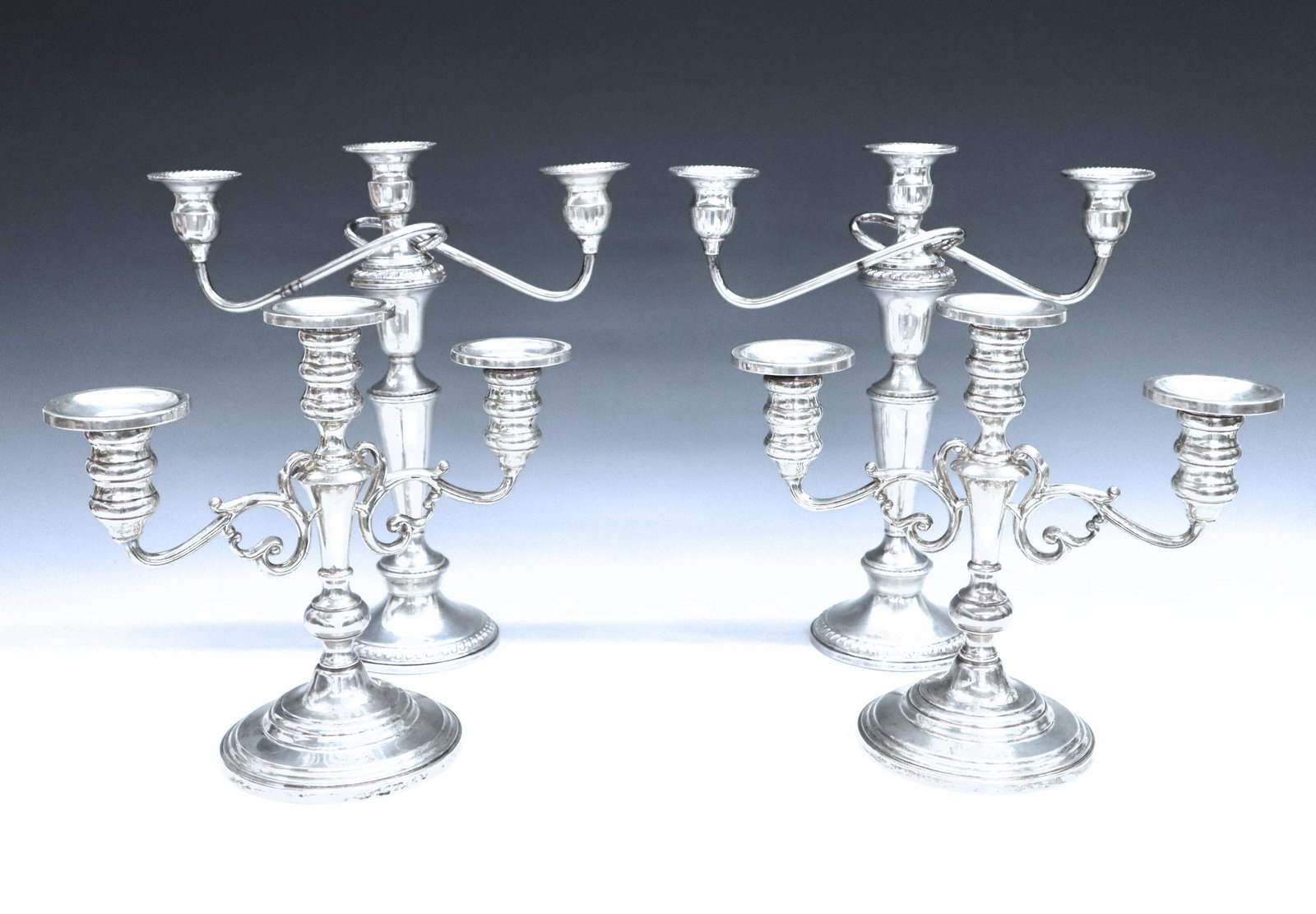 2 Pr Weighted  Sterling Candelabra (1 of 5)