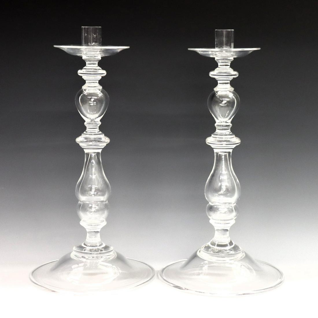 Pr Steuben Teardrop Crystal Candlesticks (1 of 2)