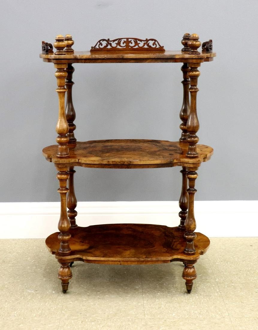 English Burr Walnut What-Not (1 of 3)