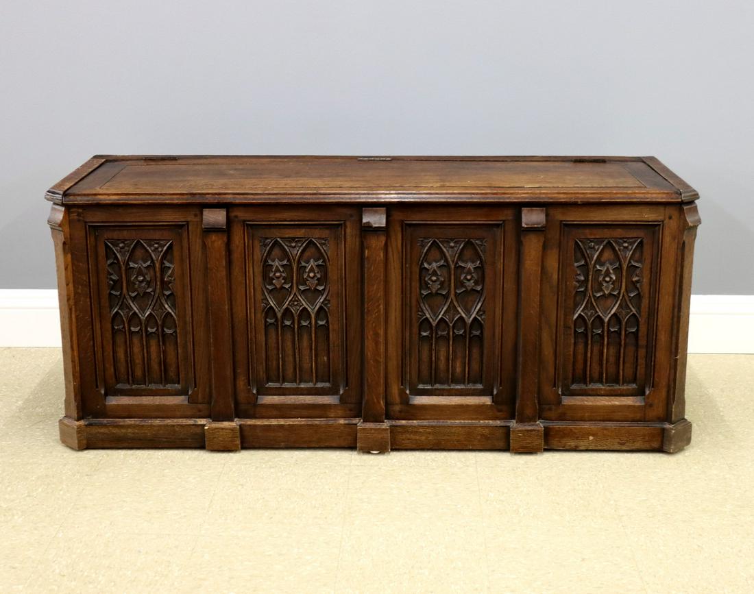 French Gothic Revival Blanket Box (1 of 3)