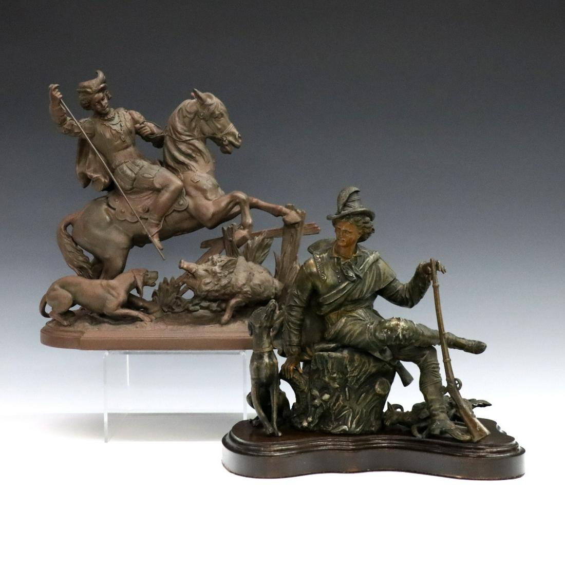 2 Spelter Hunter Figures (1 of 2)