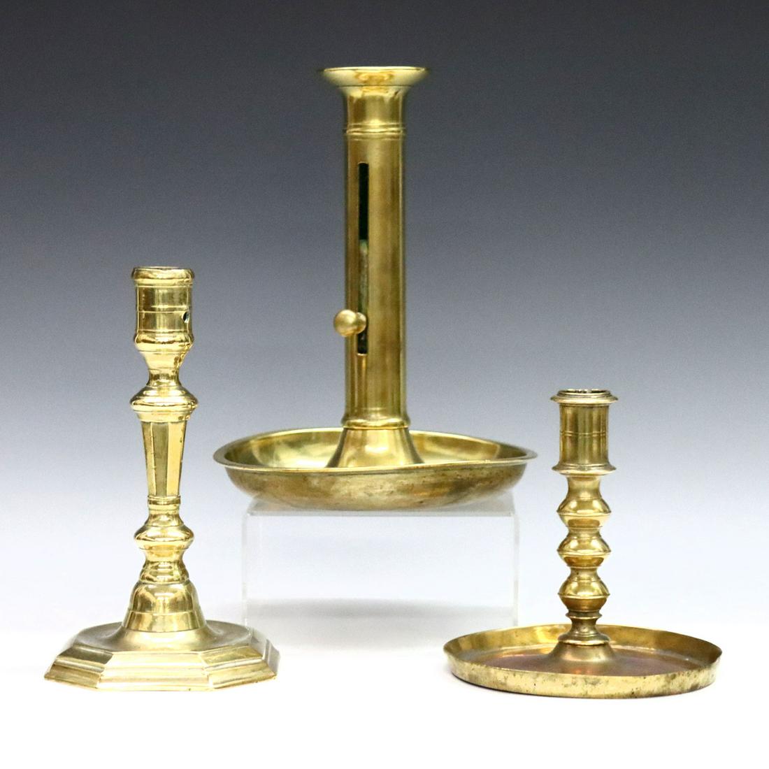 3 Brass Candlesticks (1 of 2)