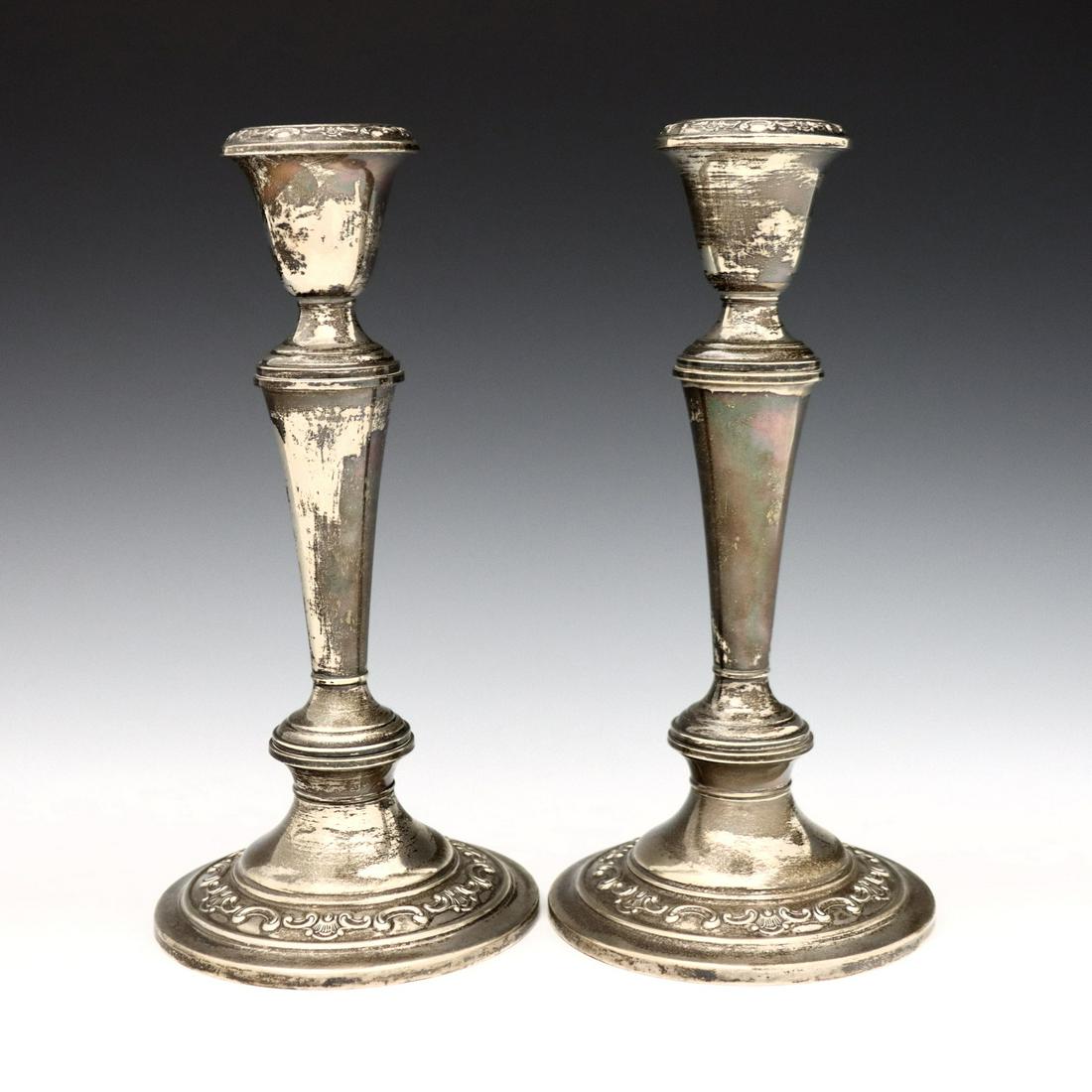 Pr Gorham Strasbourg Sterling Candlesticks (1 of 2)