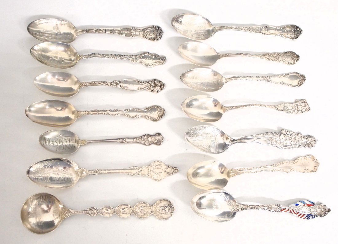 14 Sterling Souvenir Spoons (1 of 1)