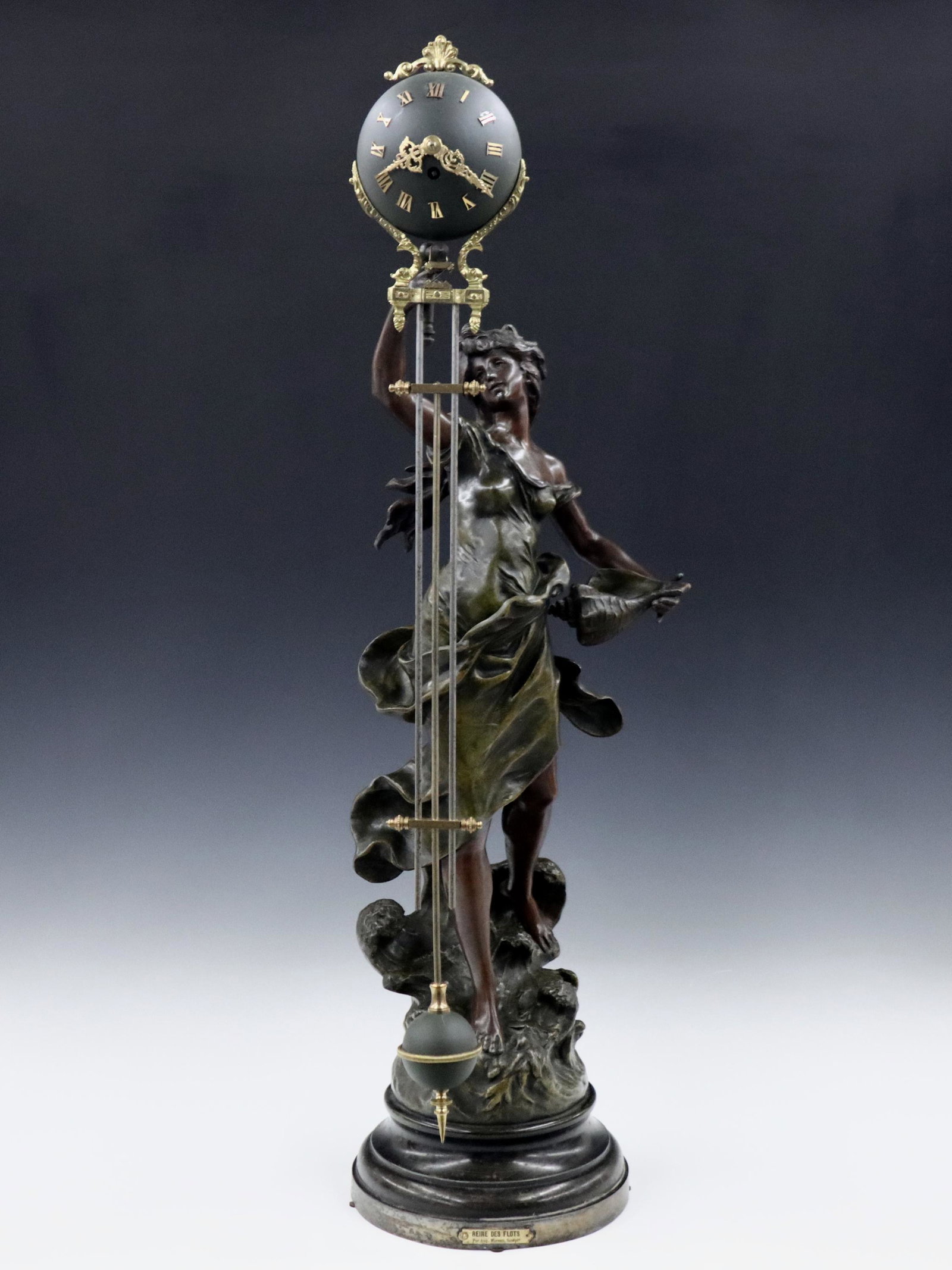 French Reine Des Flots Swinging Arm Figural Clock (1 of 7)