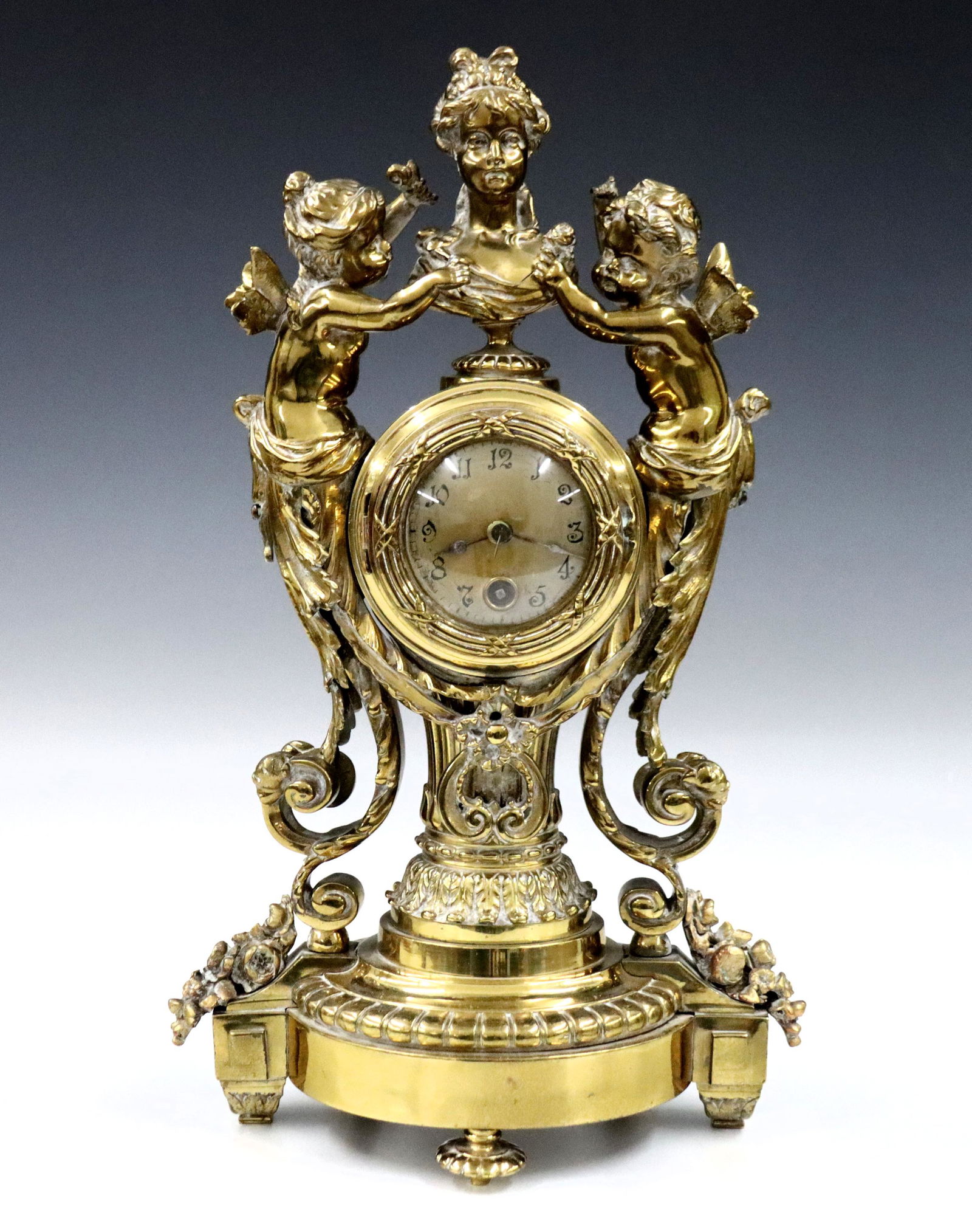 Lenzkirch Bronze Figural Table Clock (1 of 3)