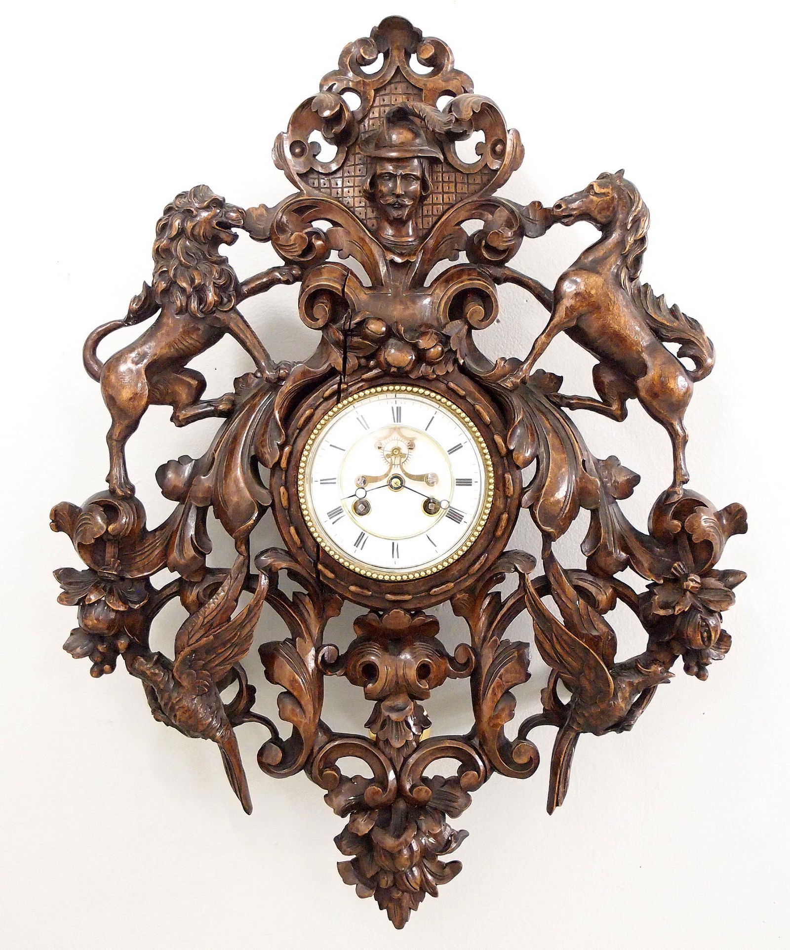 S Marti Carved Gallery Clock (1 of 5)