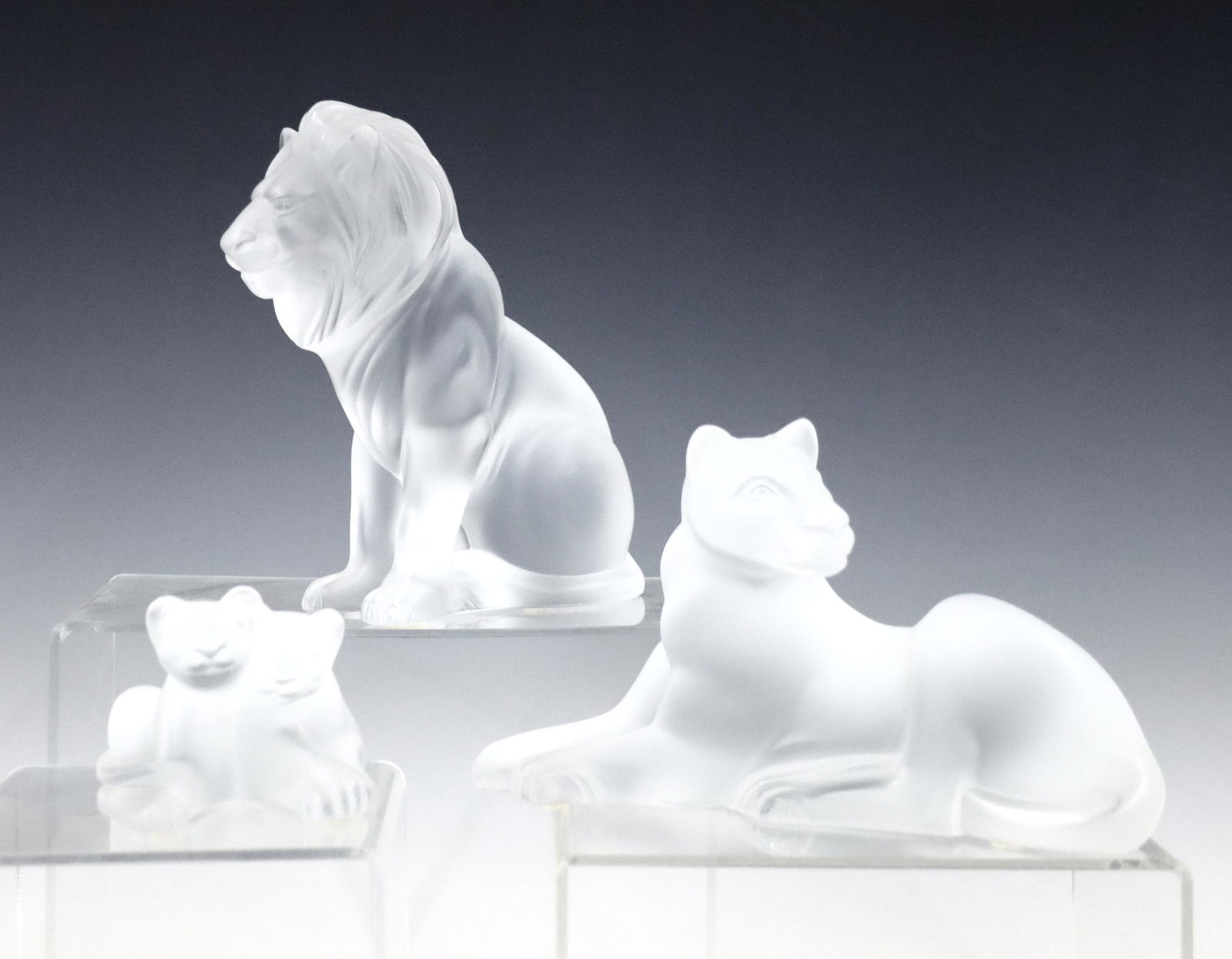 3 Lalique Lion Figures (1 of 5)