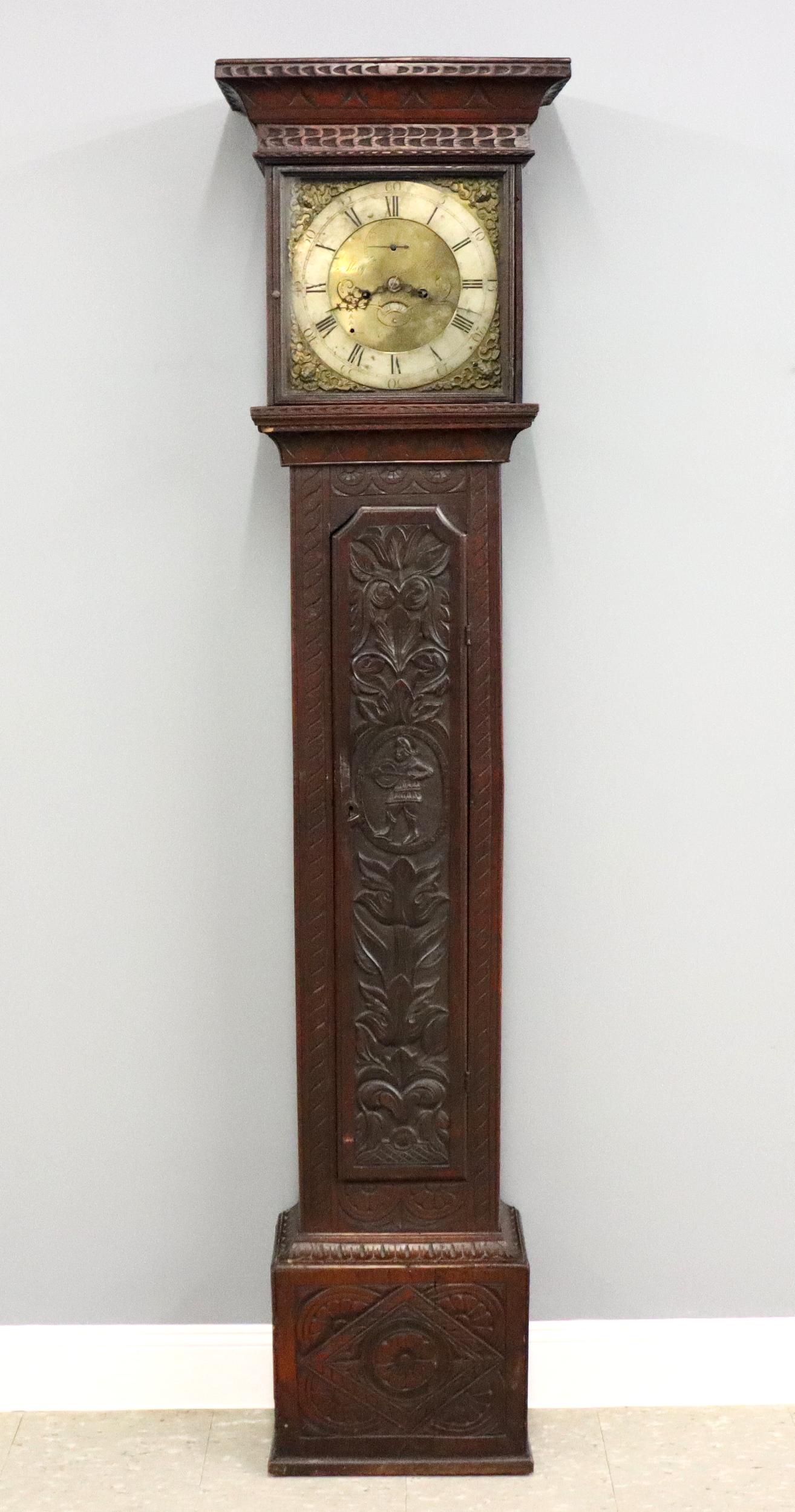 British Oak Grandfather Clock (1 of 4)