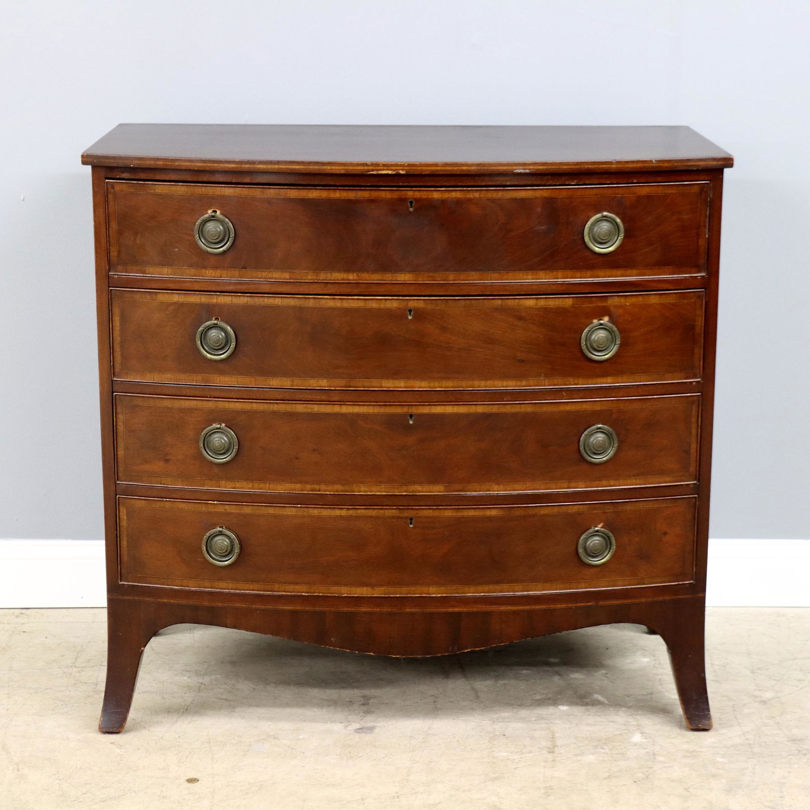 Hepplewhite Style Bowfront Chest (1 of 2)