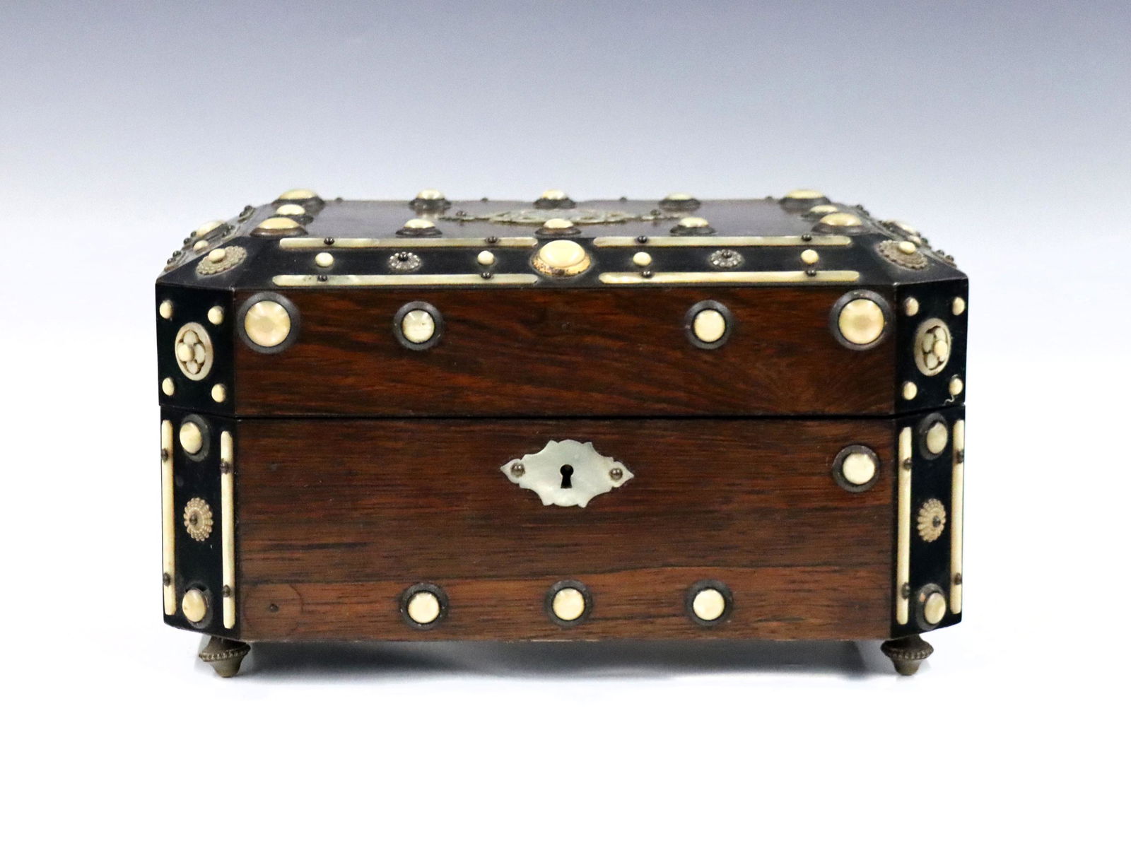 British Inlaid Sewing Box (1 of 4)