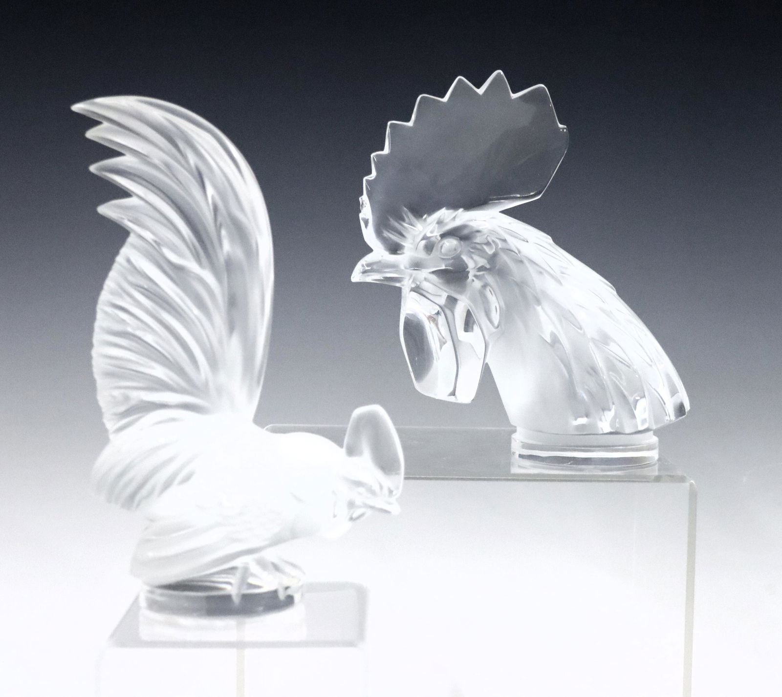 2 Lalique Rooster Car Mascots (1 of 5)