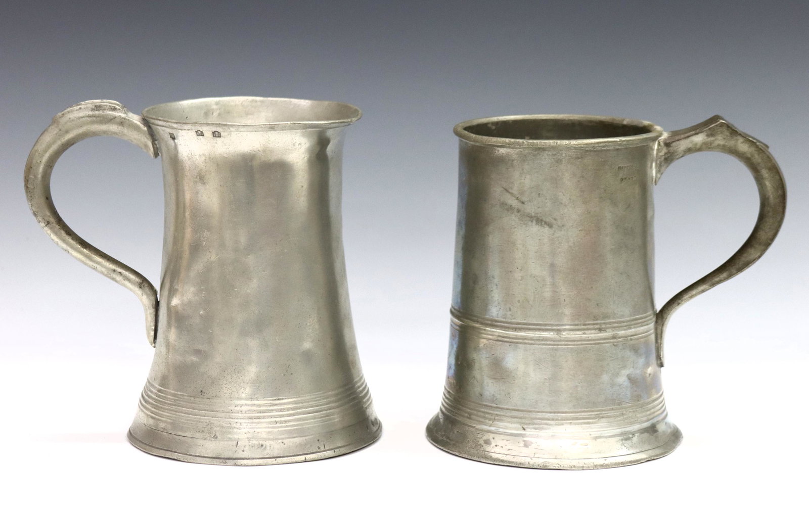 2 British Pewter Quart Measures (1 of 2)