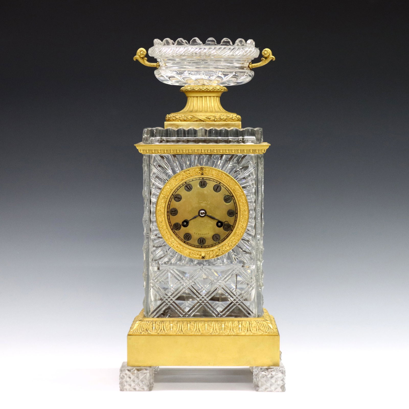 French Empire Crystal Mantel Clock (1 of 7)