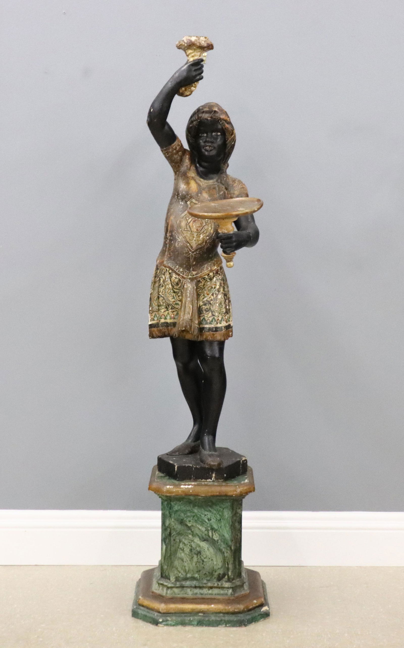 Venetian Blackamoor Figure & Plinth (1 of 4)