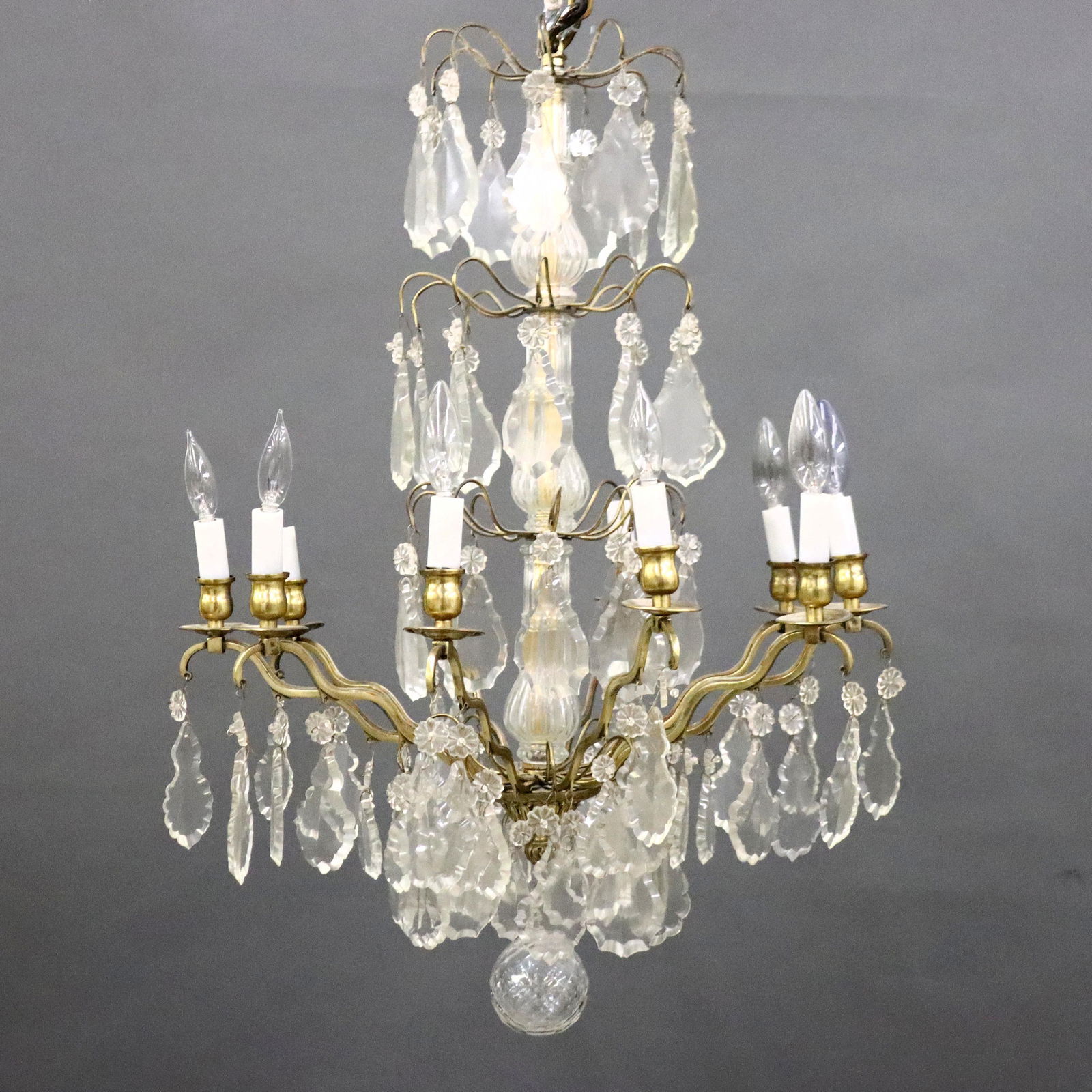 French Bronze & Crystal Chandelier (1 of 2)
