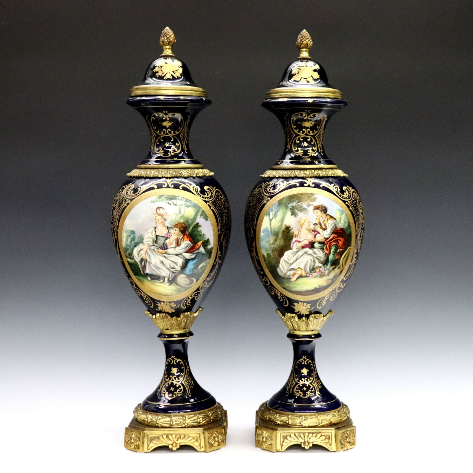 Pr French Garniture Vases (1 of 4)