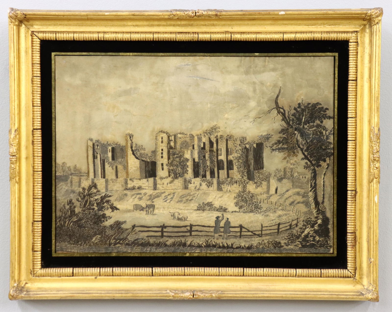 French Embroidered Silk Panel (1 of 4)