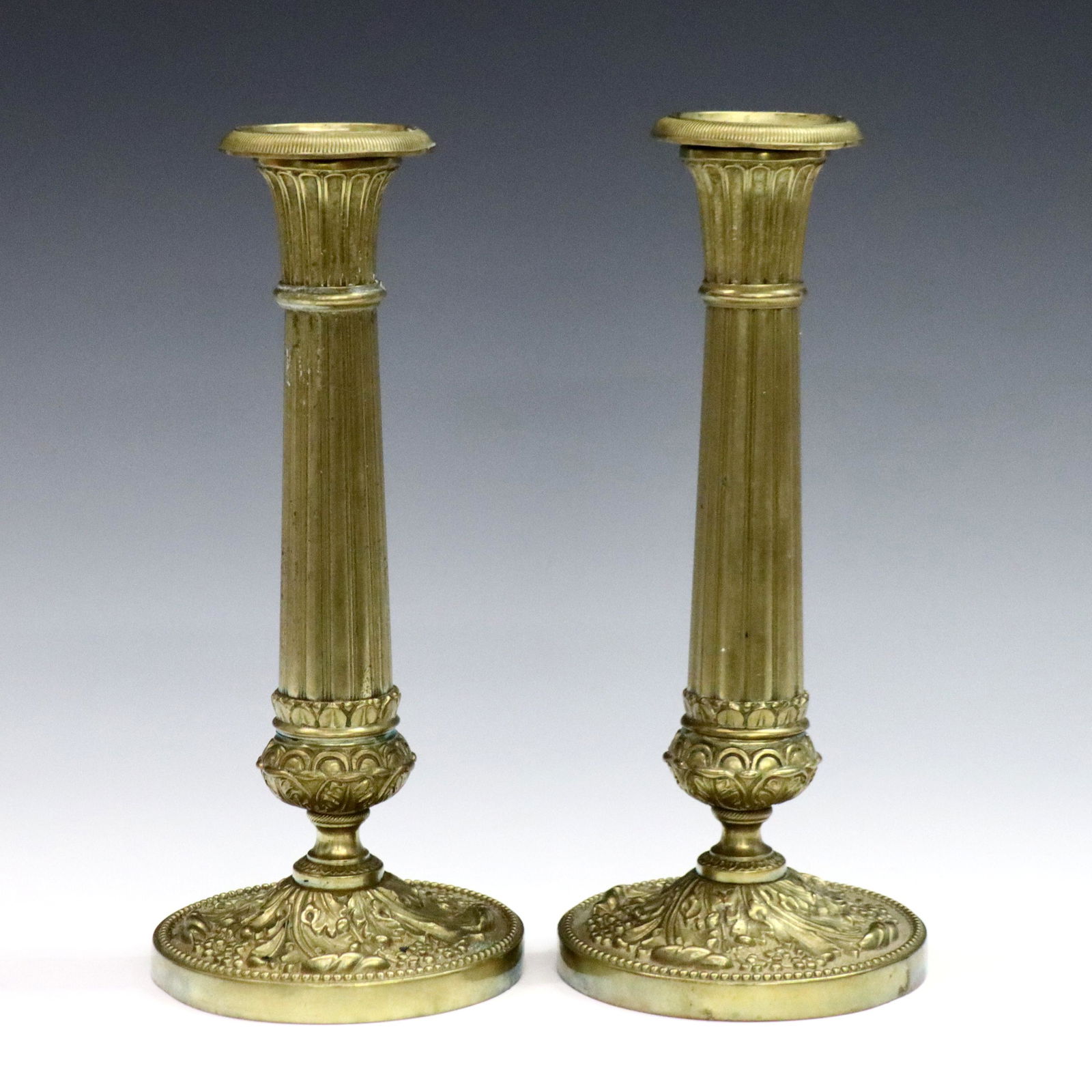 Pr French Brass Candlesticks (1 of 2)