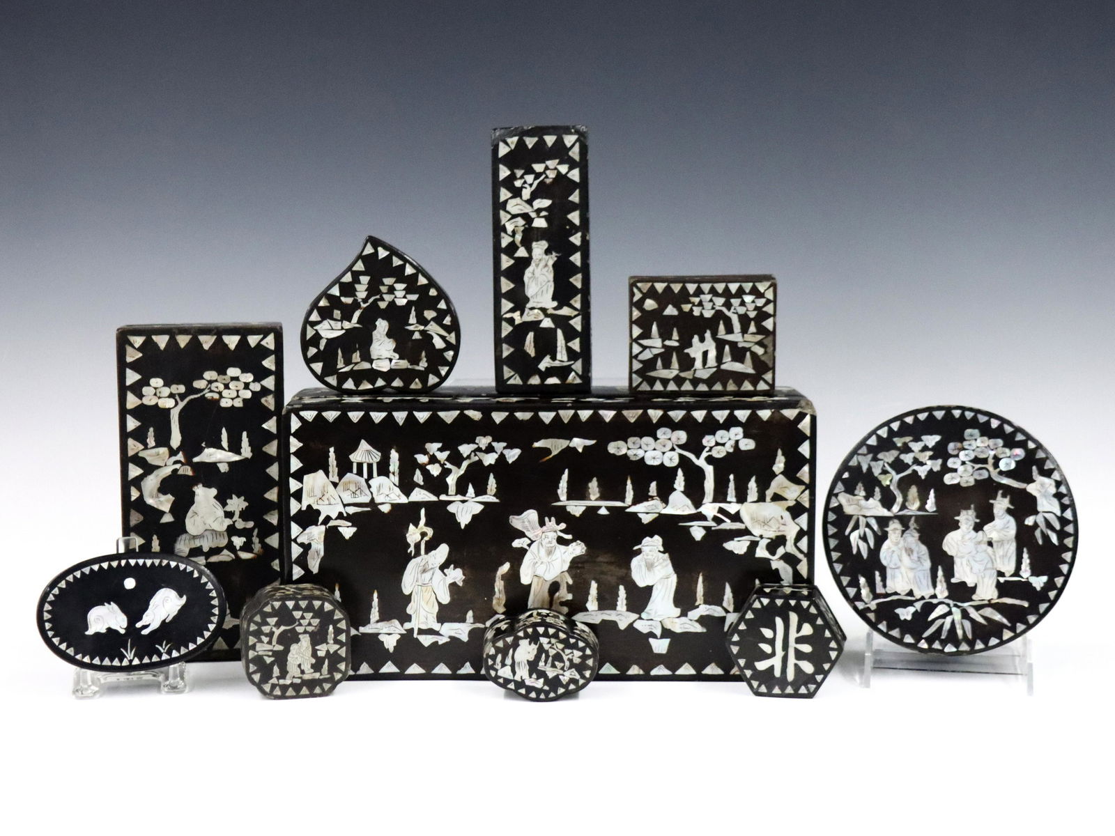 10 Chinese Lacquer & MOP Boxes (1 of 1)