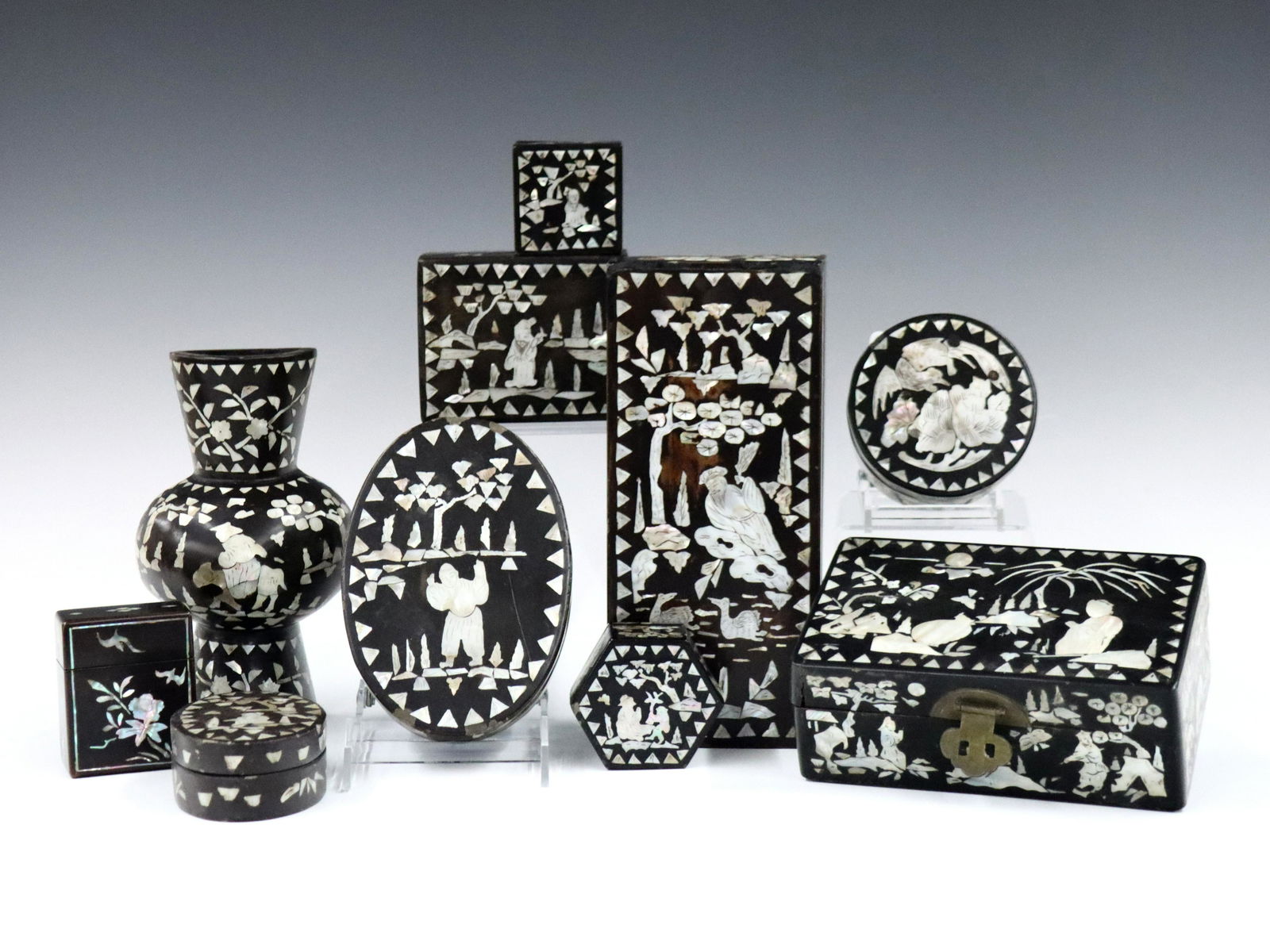 10 Chinese Lacquer & MOP Items (1 of 1)