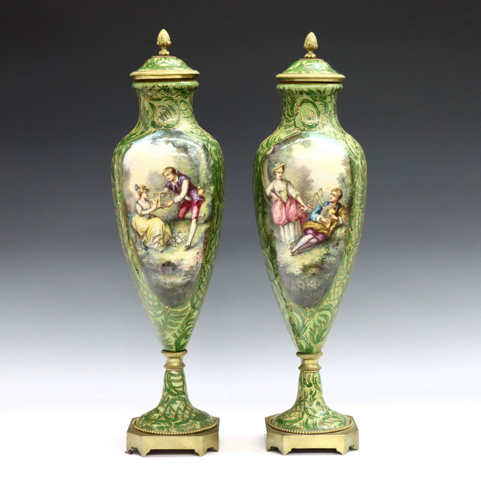 Pr French Garniture Vases (1 of 7)