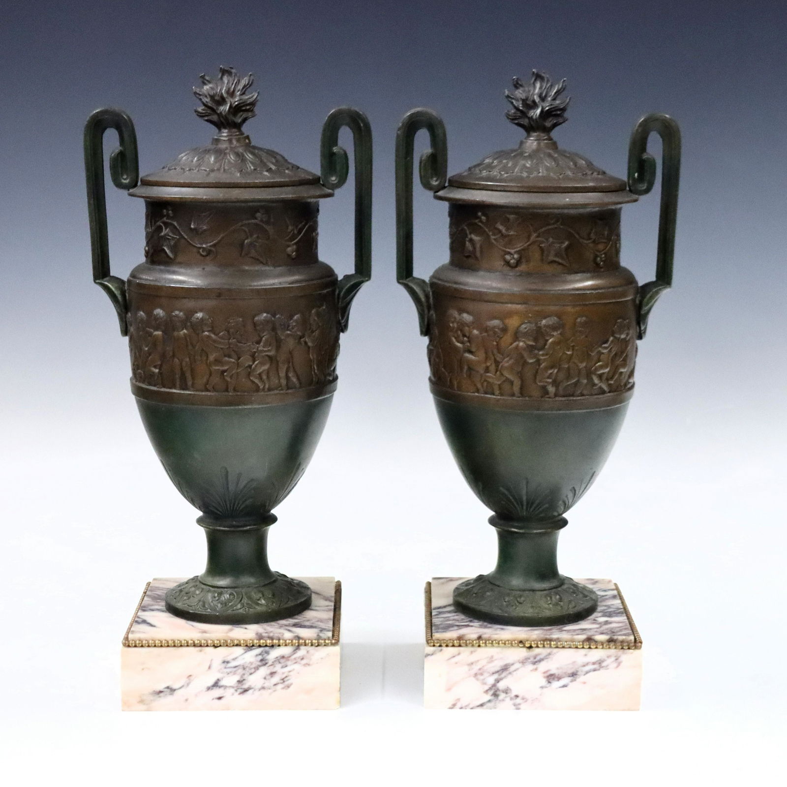 Pr Italian Spelter Urns (1 of 3)