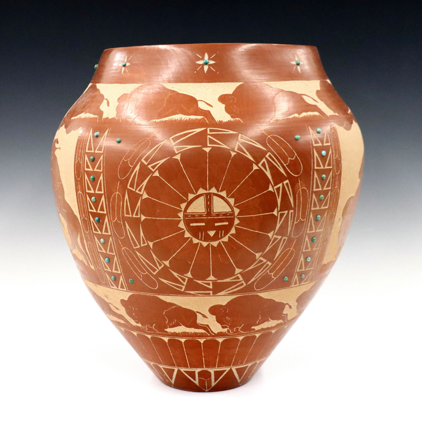 N. Red Star Redware Vase (1 of 3)