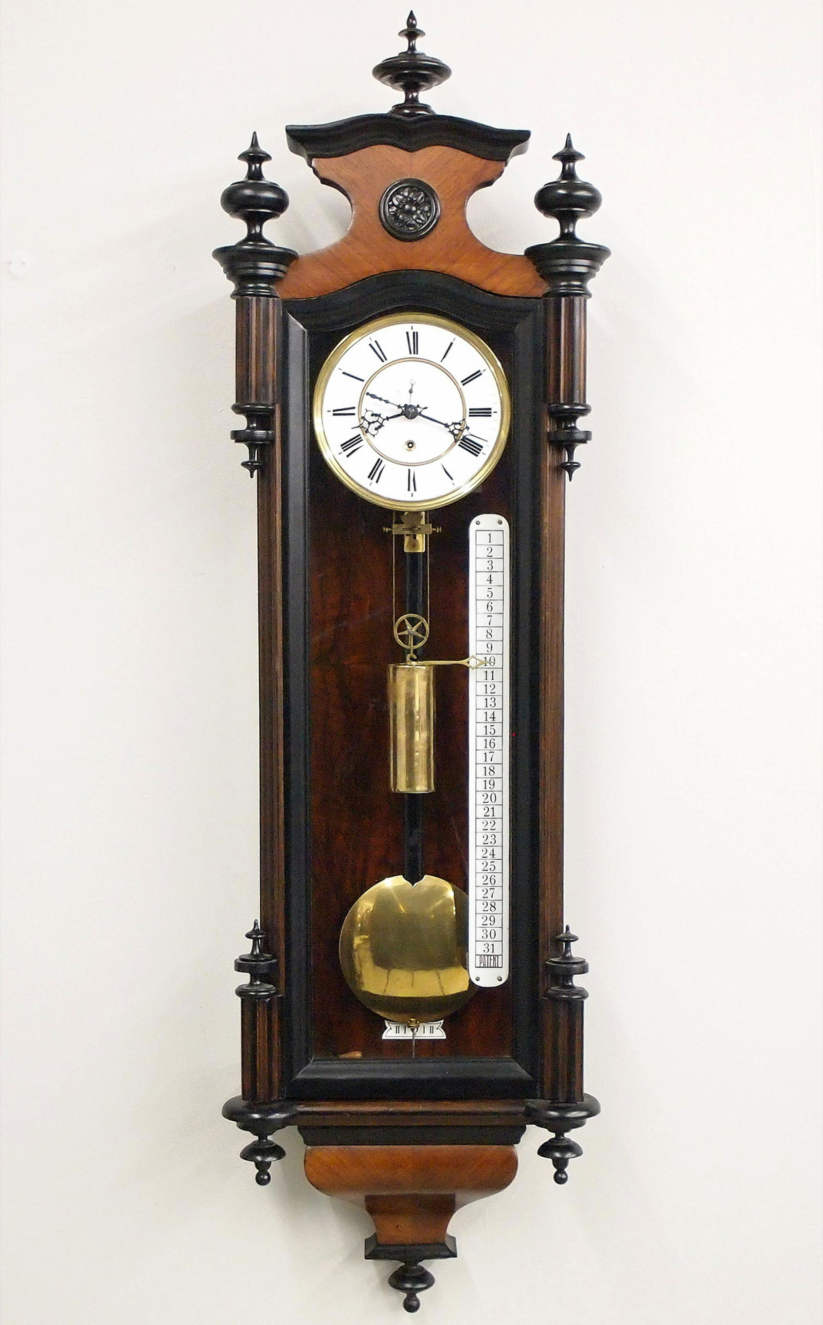 30 day Vienna Regulator Calendar Clock (1 of 4)