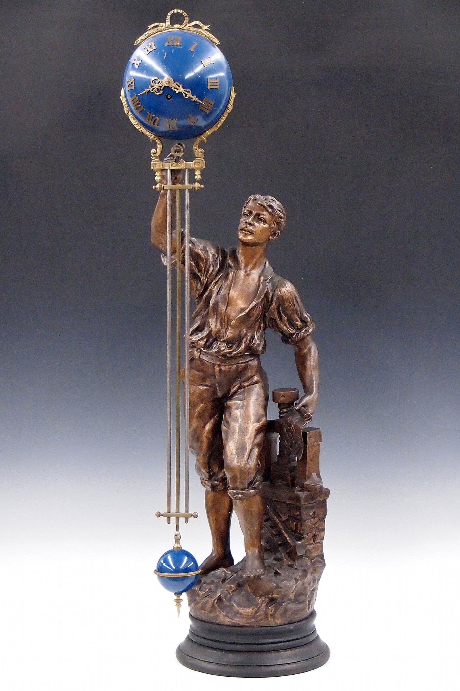 French Swinging Arm Figural Clock (1 of 4)