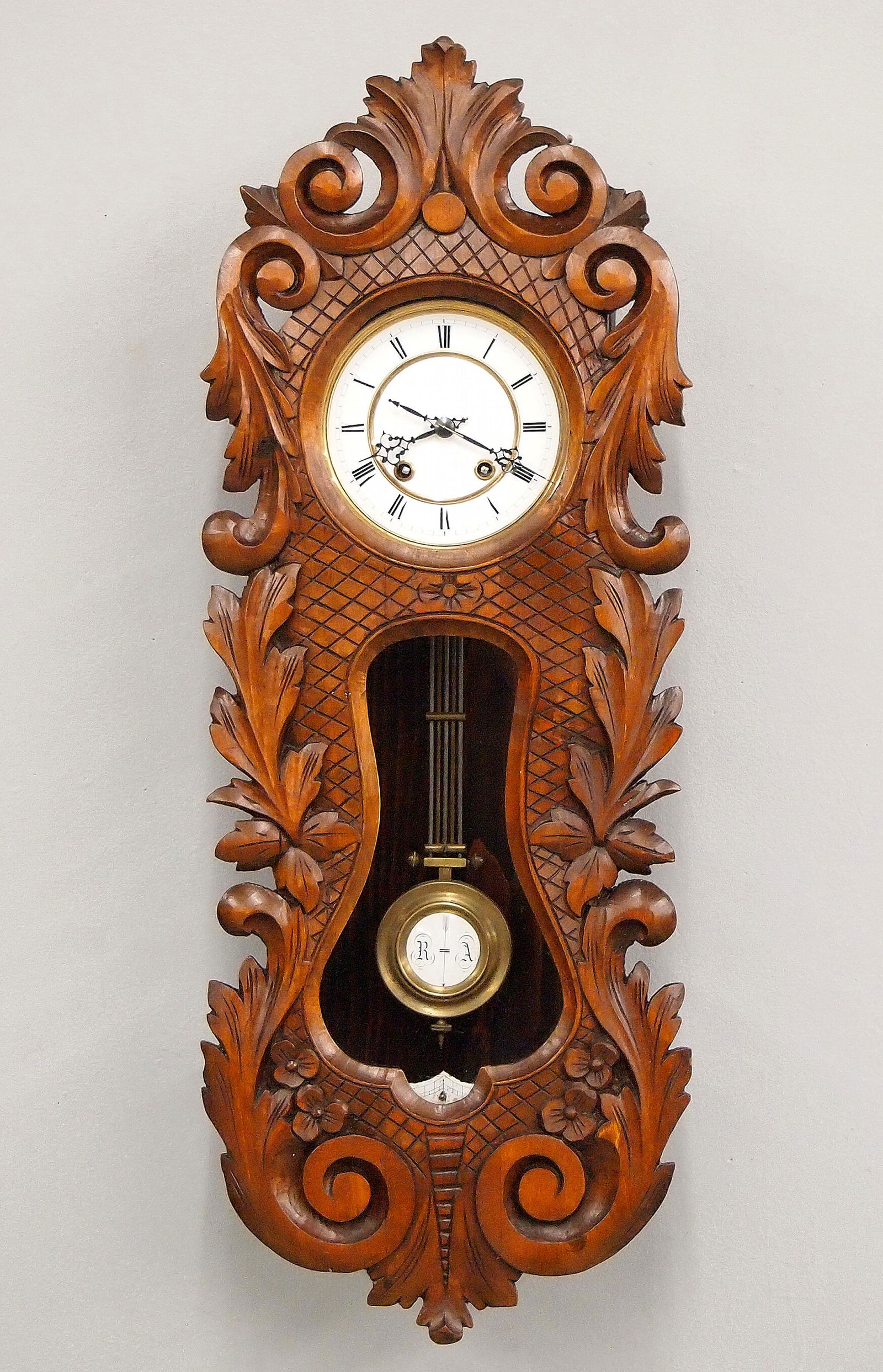 Carved Lenzkirch Wall Clock (1 of 4)