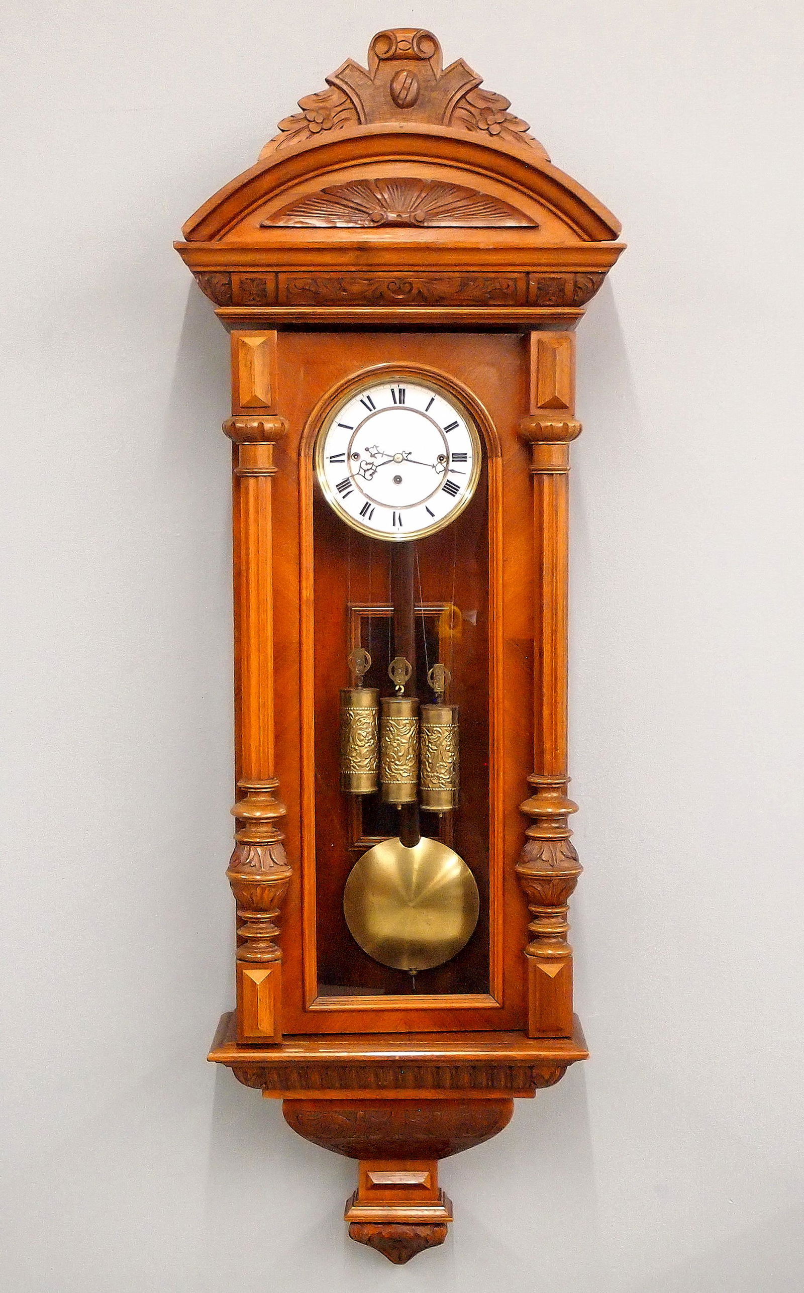 3 Weight Gustav Becker Wall Clock (1 of 2)