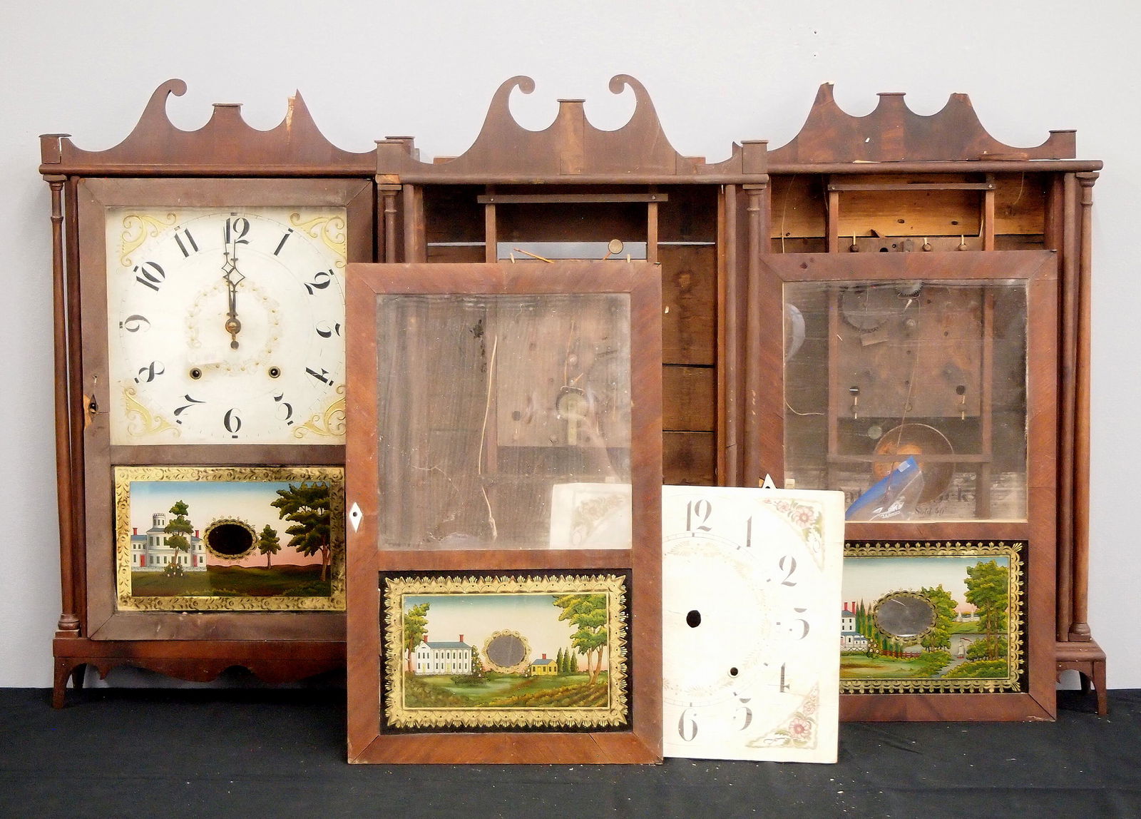 3 American Pillar And Scroll Shelf Clocks (1 of 1)