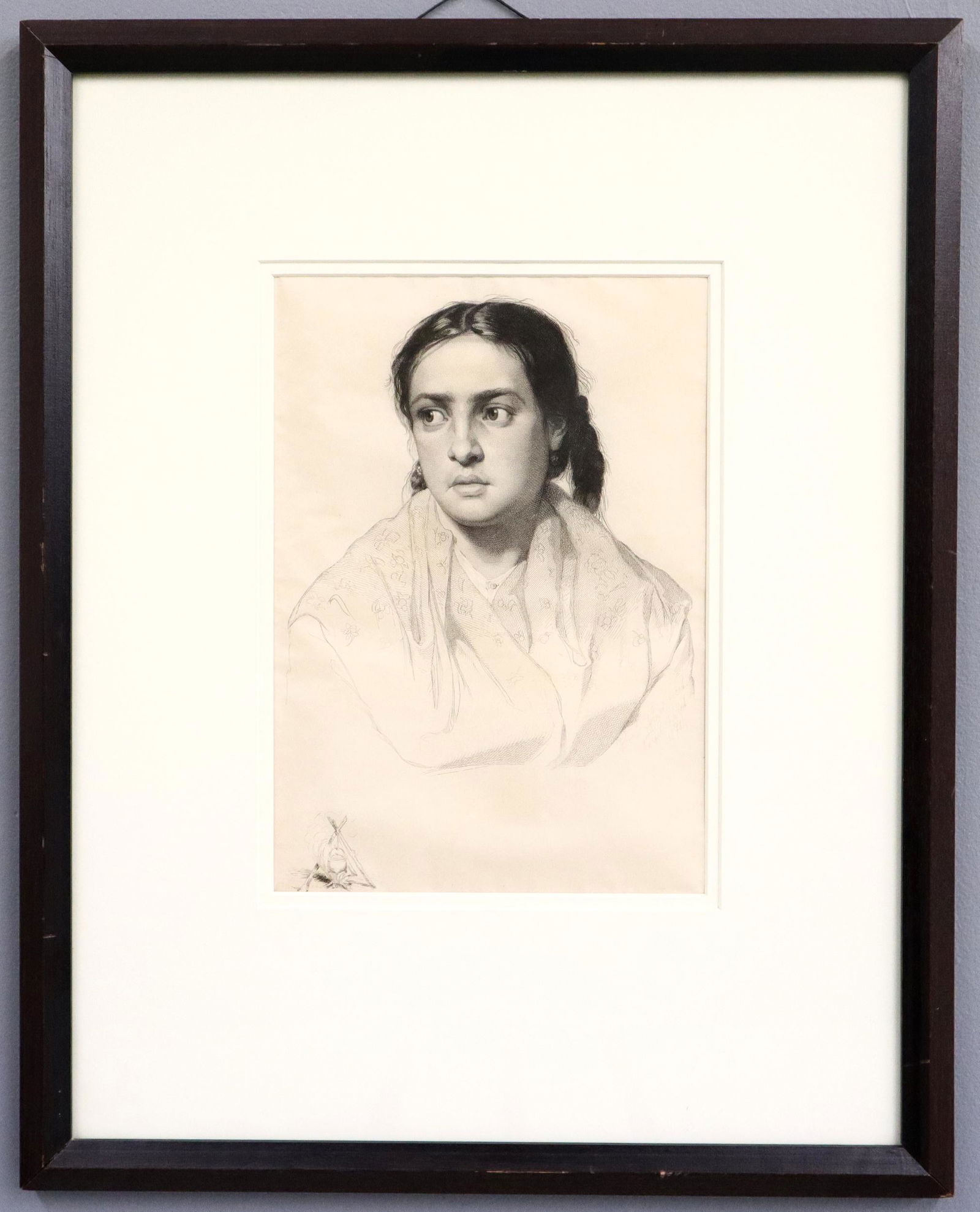 H. Meyer Etching of a Girl (1 of 4)