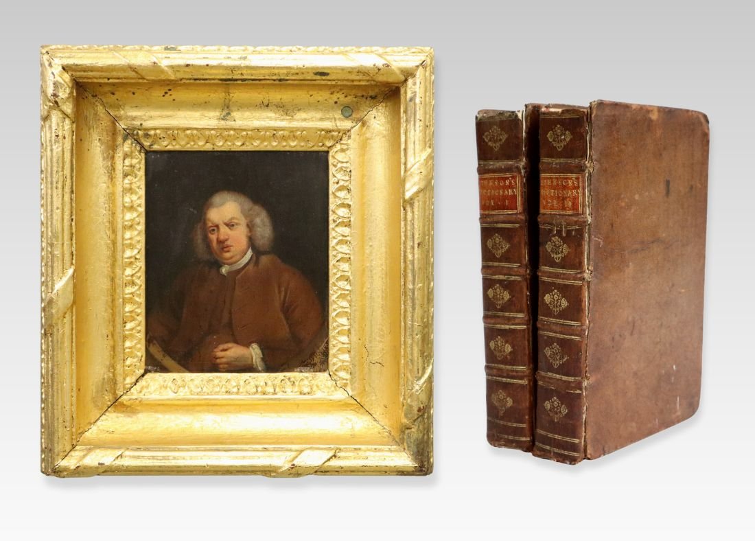 Johnson Dictionary Vol I-II & Oil Portrait (1 of 6)