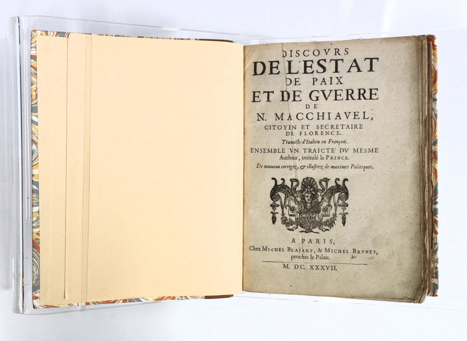 Machiavelli Discours de l'Estat de Paix et de Guerre (1 of 2)