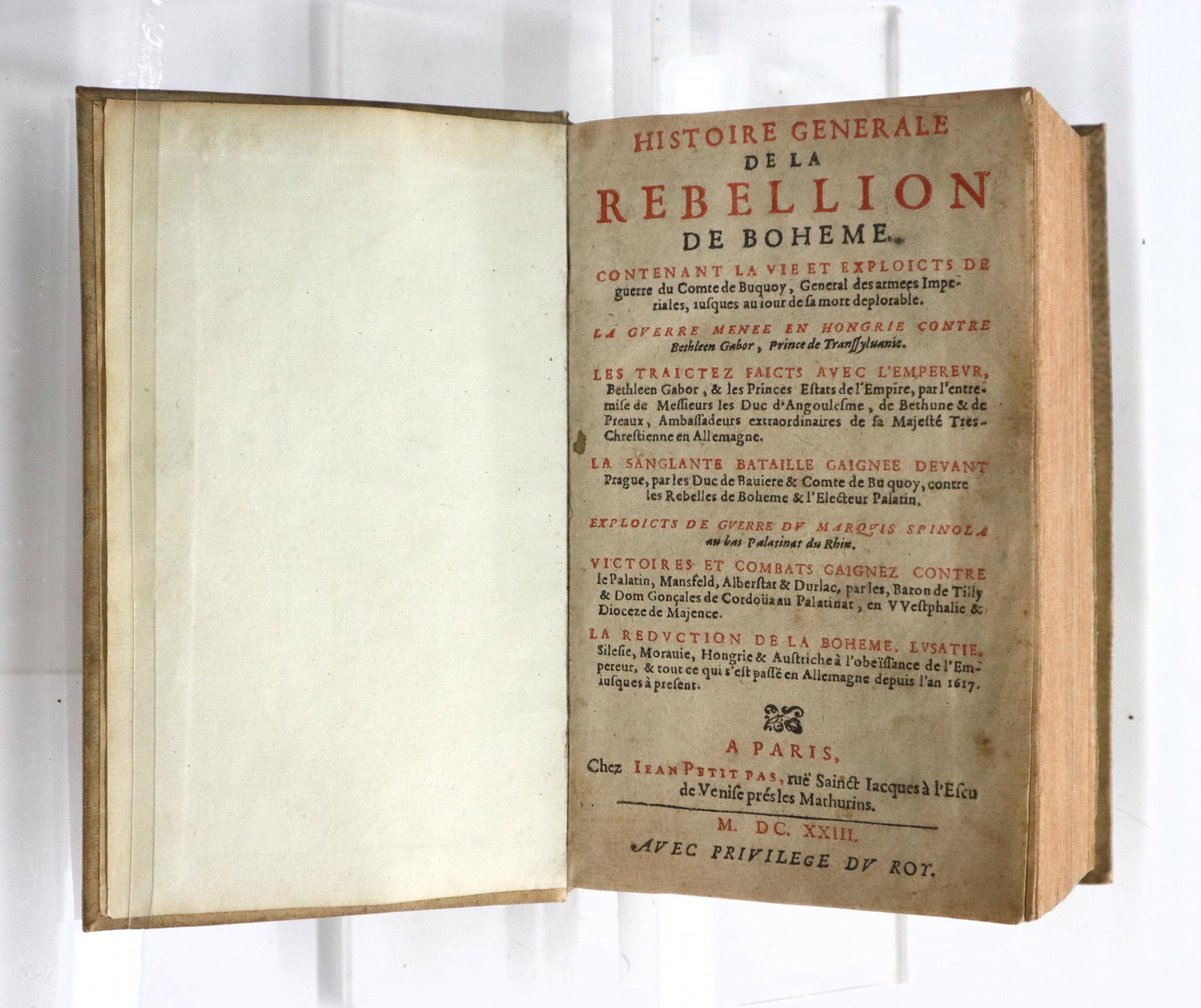 Malingre Histoire Generale de la Rebellion de Boheme (1 of 3)