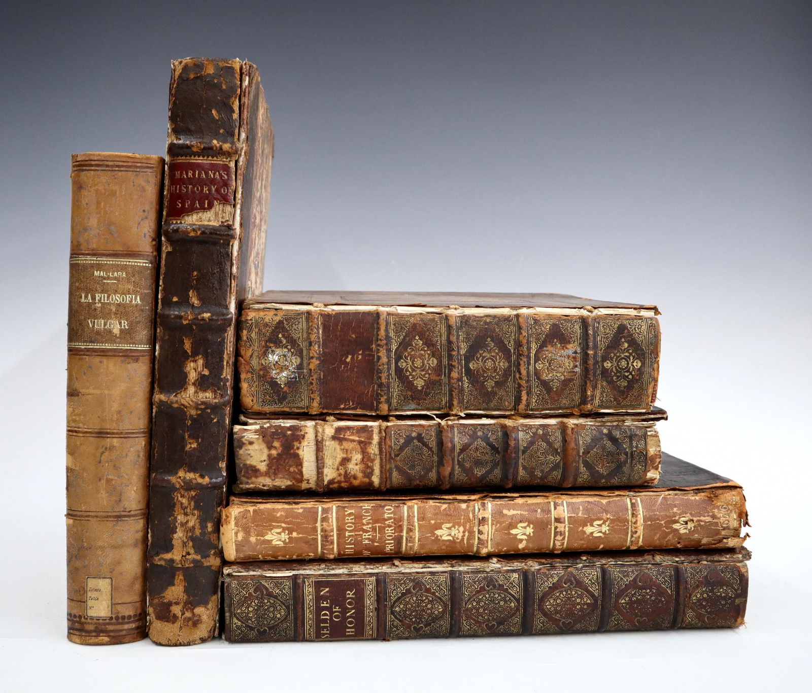 6 Antique Leatherbound Books (1 of 3)