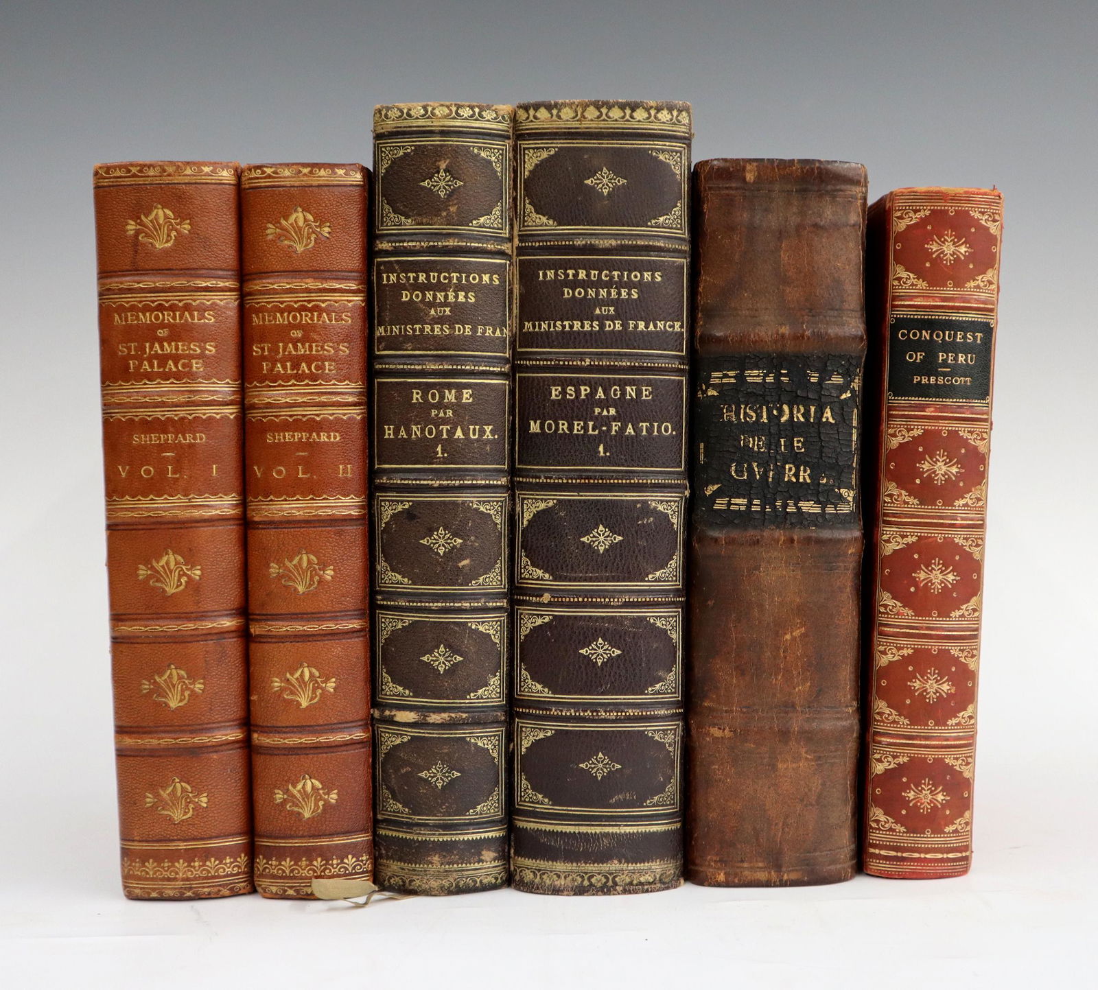 6 Antique Leatherbound Books (1 of 1)