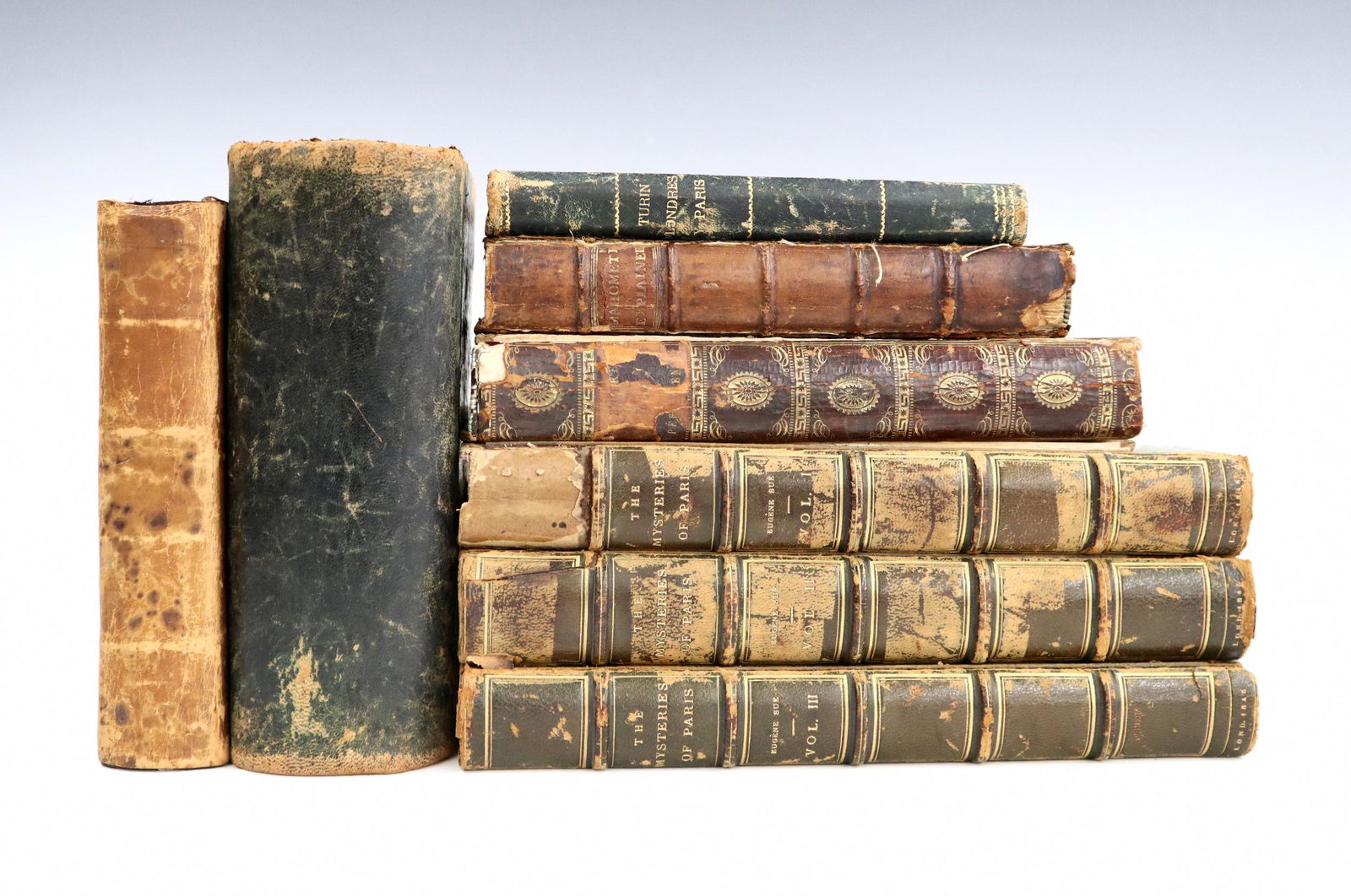 8 Antique Leatherbound Books (1 of 1)