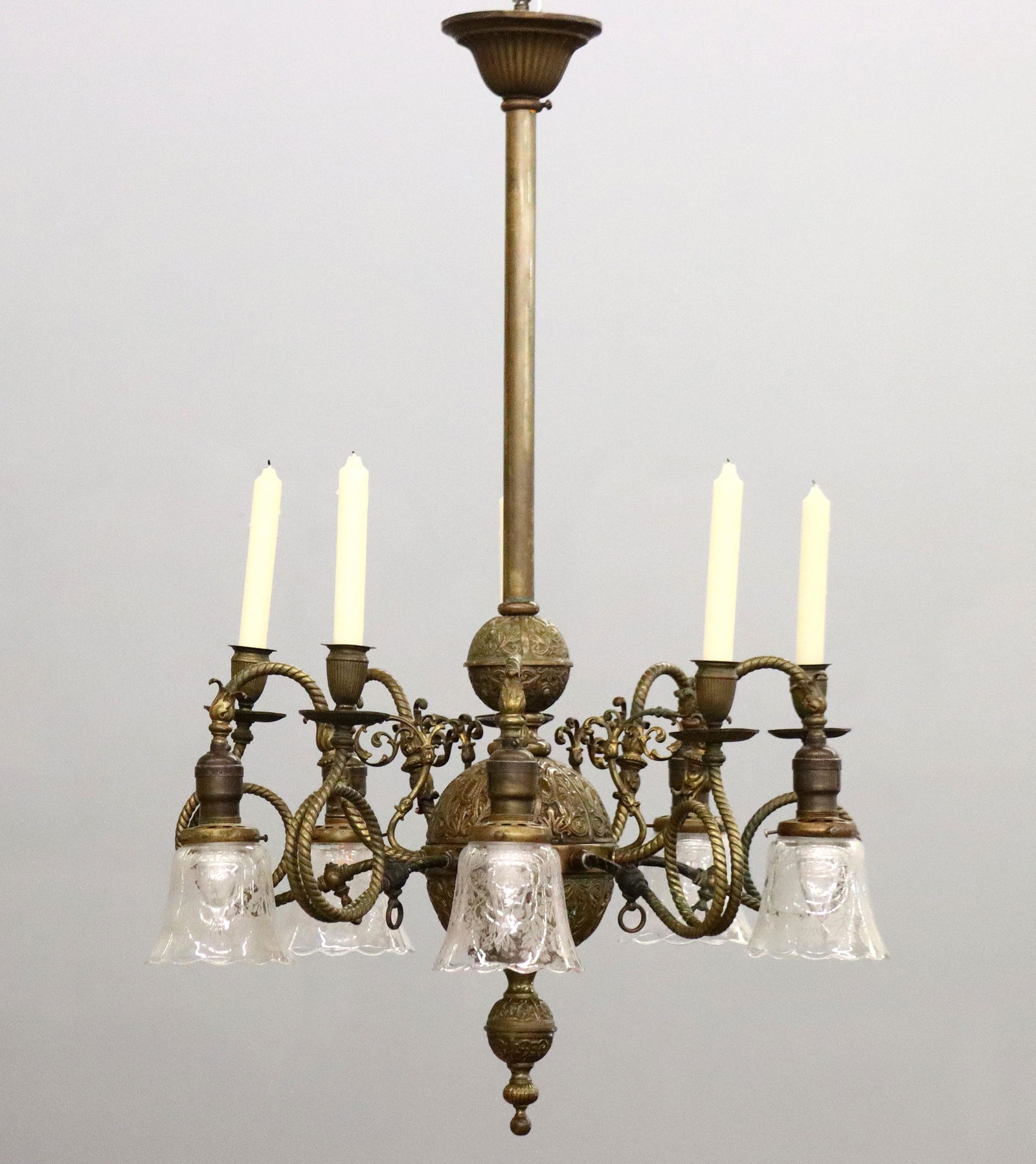 Victorian Gas/Electric Chandelier (1 of 3)