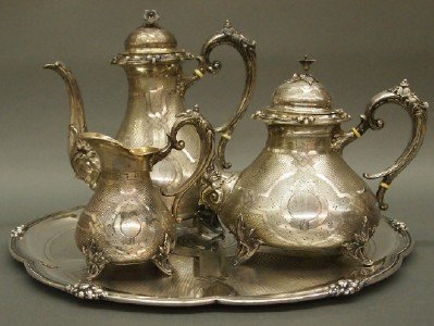 4 pc Silver tea set