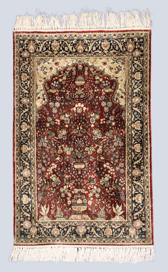 Sino-Persian Silk Prayer Rug (1 of 5)