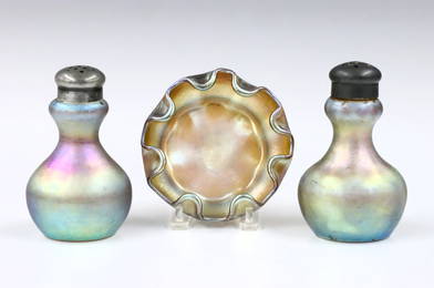 3 pc Steuben & Tiffany Art Glass