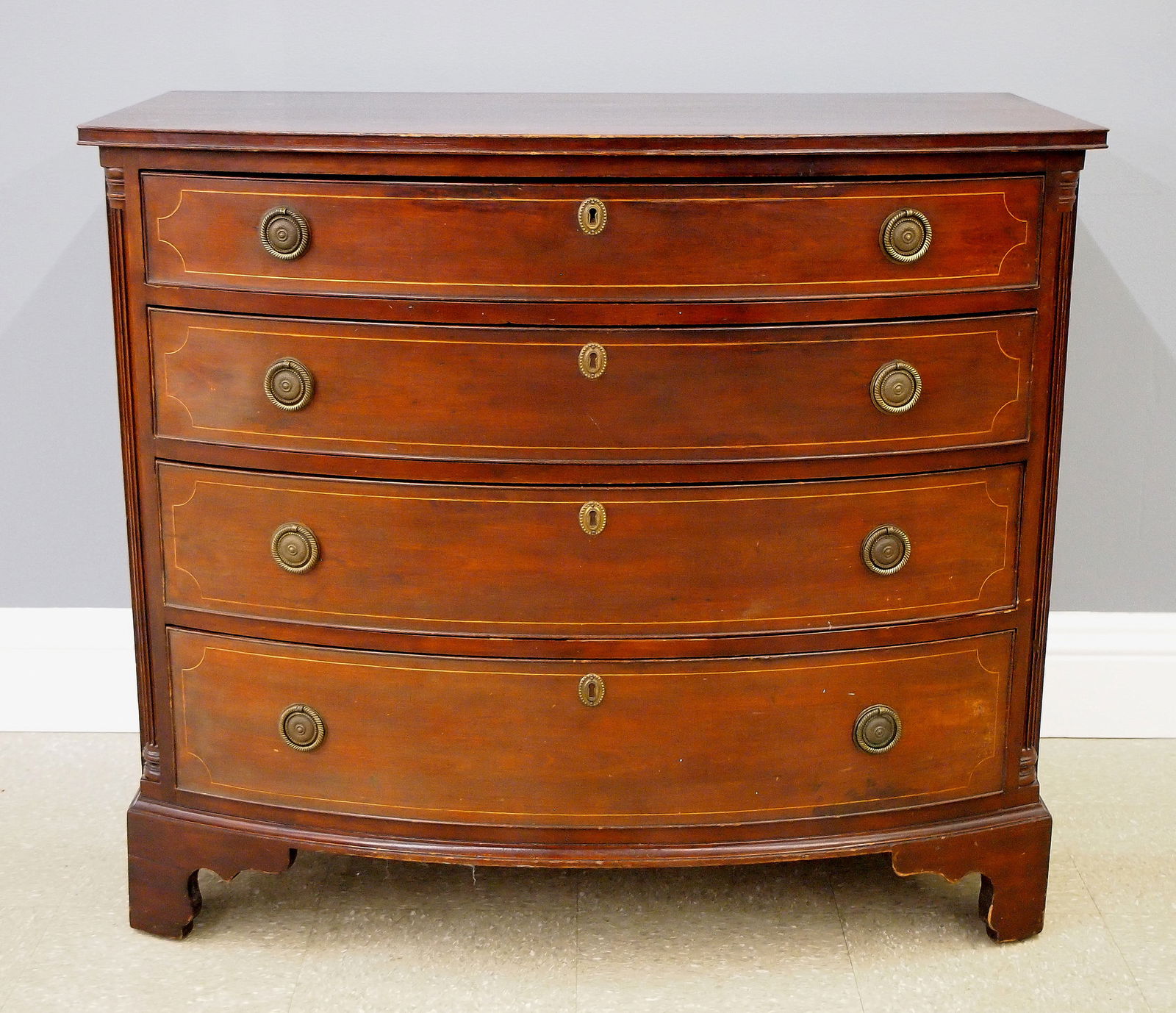 Chippendale Style Bowfront Chest (1 of 4)