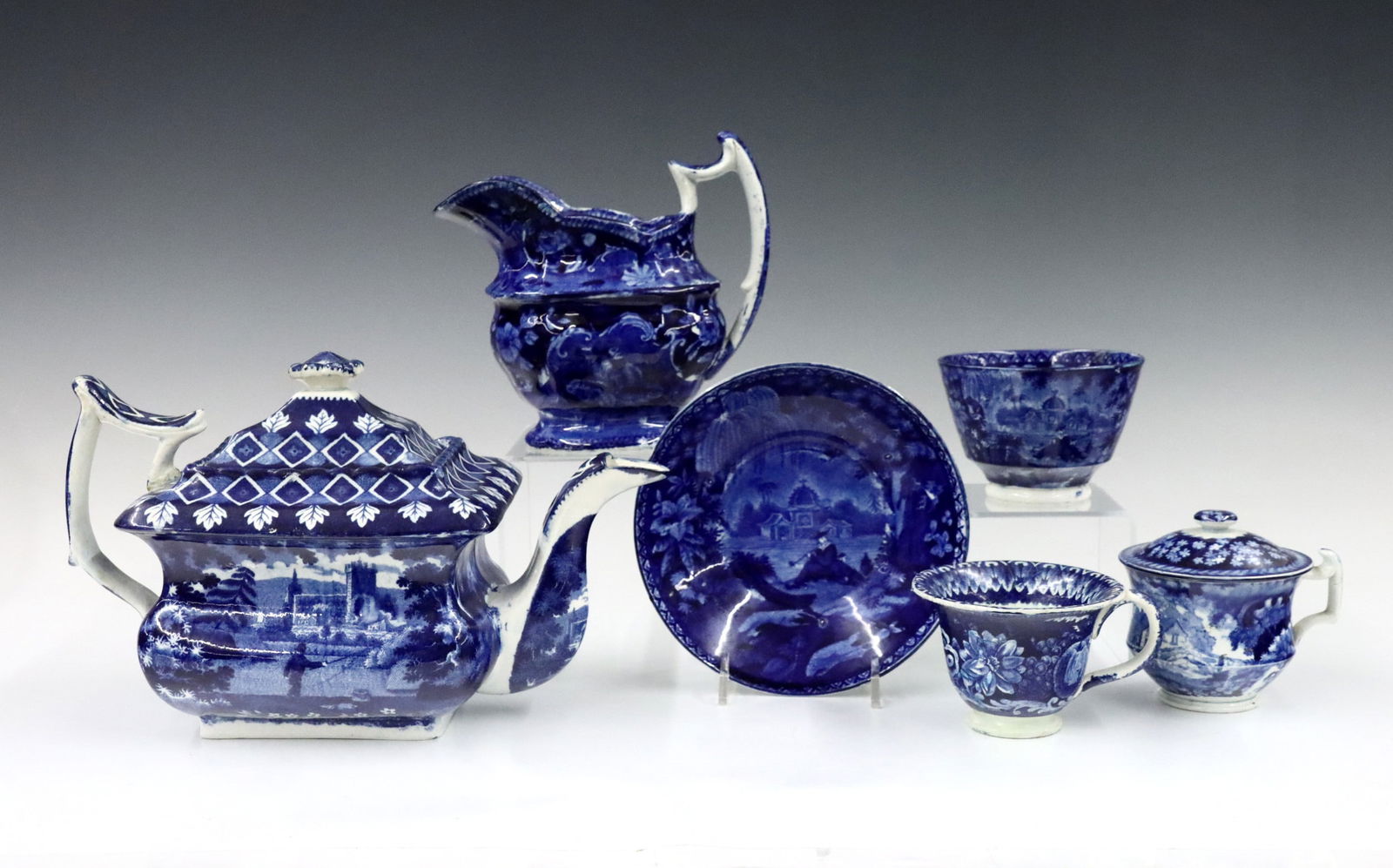 6 pc Staffordshire Blue and White (1 of 1)
