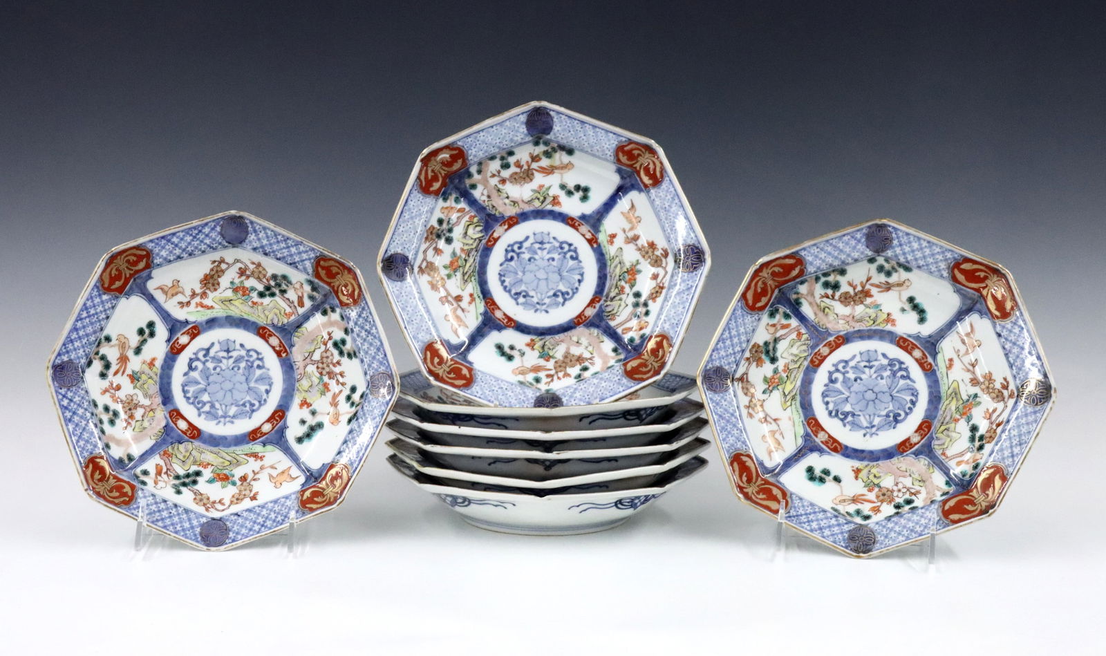 8 Japanese Imari Plates (1 of 3)