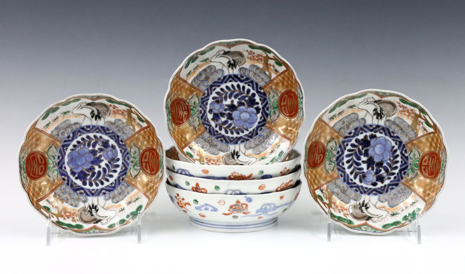 6 Japanese Imari Bowls (1 of 3)