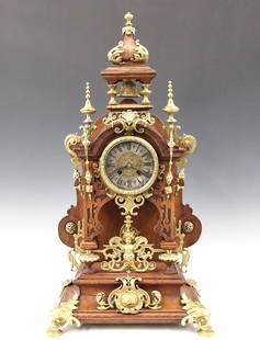 Lenzkirch Table Clock: A late 19th century Lenzkirch table clock. 8-day spring driven time and strike movement with engraved Brass dial center, Silvered chapter ring and Roman numerals, serial #811896 indicates a production