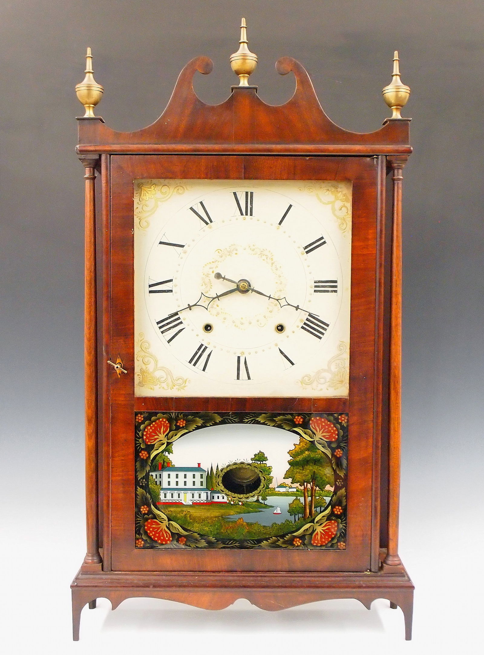 Jerome & Darrow Pillar & Scroll Shelf Clock (1 of 4)